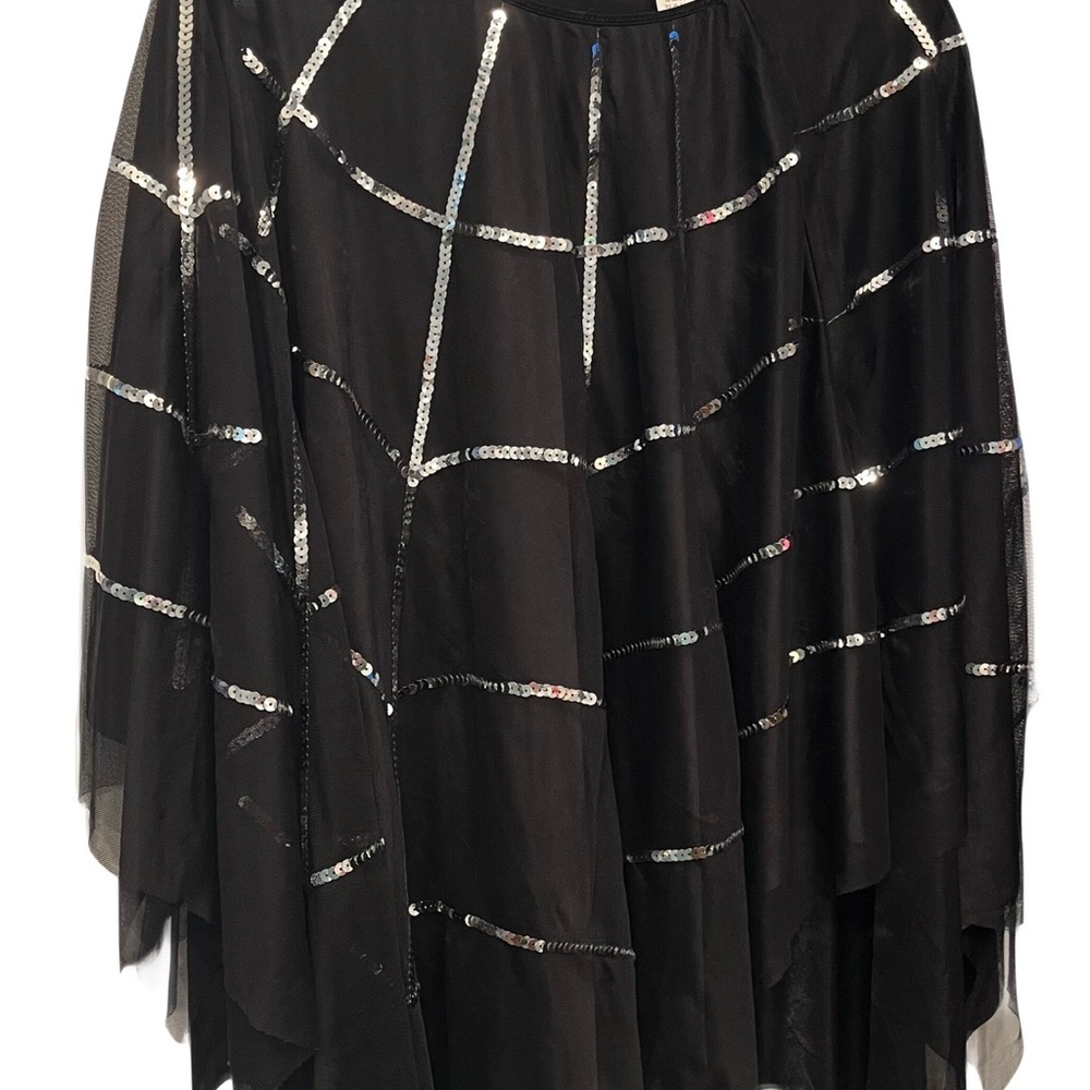 Spirit Plus Black 🕷️ Web Sequin Cape Poncho Halloween costume - Picture 9 of 12